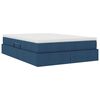 vidaXL Lit avec rangement et matelas Bleu 140 x 190 cm Polyester
