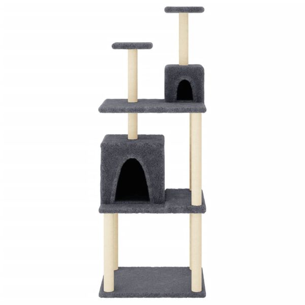 vidaXL Arbre à chat avec griffoirs en sisal Gris foncé 167 cm