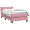 vidaXL Sommier &agrave; lattes de lit avec matelas rose 90x210 cm velours