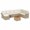 vidaXL Ensemble de canap&eacute; de jardin 9 pc Beige et cr&egrave;me polyrotin