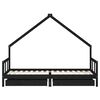 vidaXL Cadre de lit enfant avec tiroirs noir 90x200 cm bois pin massif
