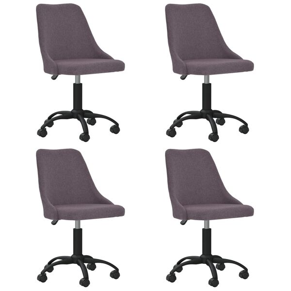 vidaXL Chaises pivotantes &agrave; manger lot de 4 taupe tissu