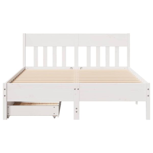 vidaXL Cadre de lit sans matelas blanc 150x200 cm bois de pin massif