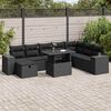 vidaXL Salon de jardin 9 pcs avec coussins noir r&eacute;sine tress&eacute;e