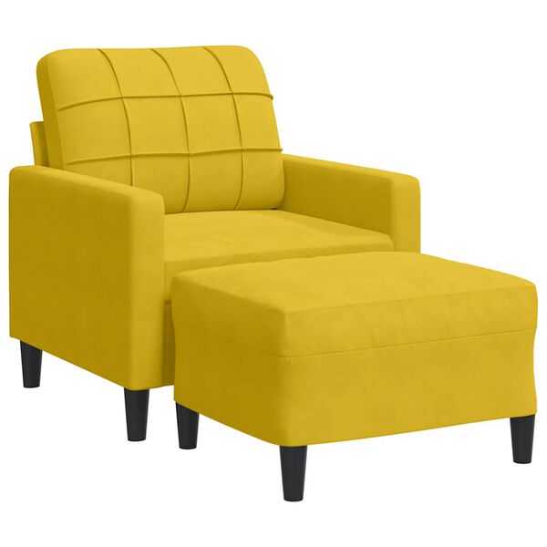 vidaXL Fauteuil avec repose-pied jaune 60 cm velours