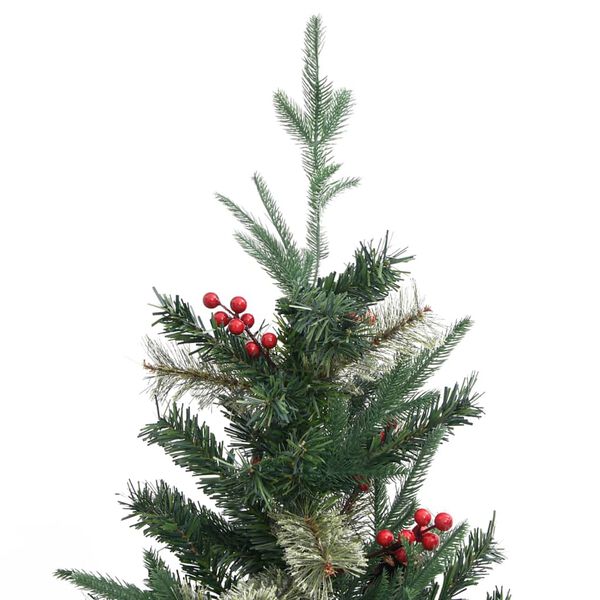 vidaXL Sapin de Noël avec pommes de pin Vert 225 cm PVC et PE