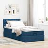 vidaXL Lit ottoman avec matelas bleu 90x200 cm tissu
