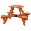 vidaXL Table de pique-nique pour 4 enfants avec parasol rond sapin