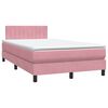 vidaXL Sommier &agrave; lattes de lit avec matelas rose 120x220 cm velours