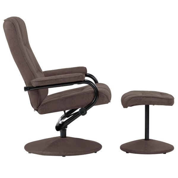 vidaXL Fauteuil TV avec repose-pied Marron Similicuir daim