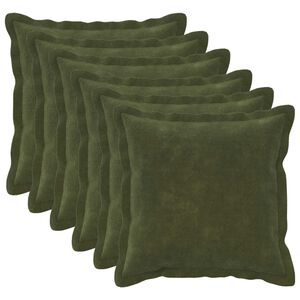 vidaXL Coussin 6 pc HOUTEN Vert 30 x 30 cm Fleece en microfibre