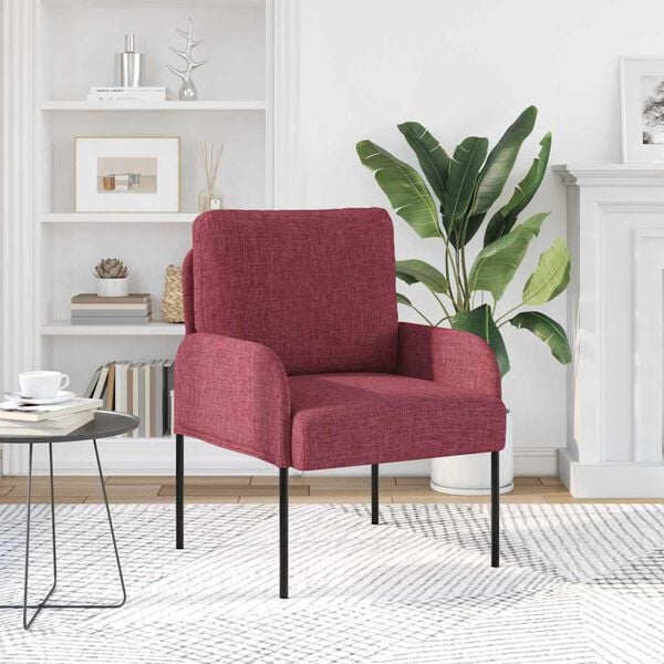 vidaXL Canap&eacute;s avec coussin 55cm Bordeaux Contreplaqu&eacute;