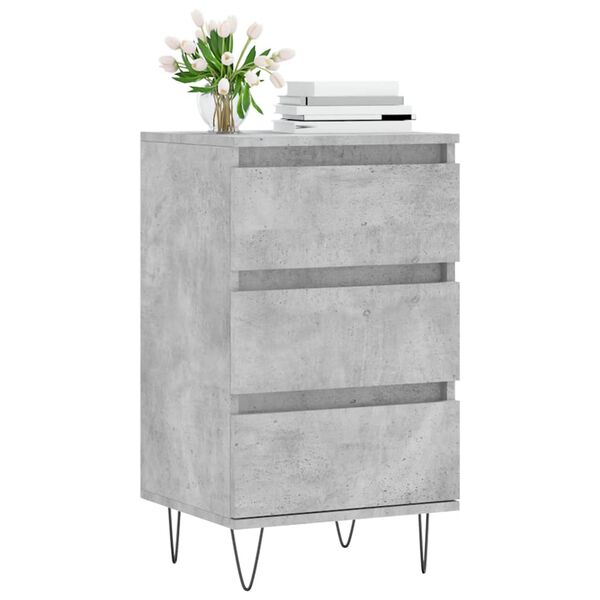 vidaXL Buffet gris b&eacute;ton 40x35x70 cm bois d'ing&eacute;nierie