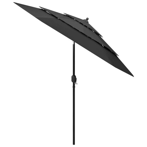 vidaXL Parasol de jardin à 3 niveaux avec mât en aluminium anthracite