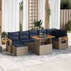 vidaXL Salon de jardin 8pcs avec coussins marron r&eacute;sine tress&eacute;e acacia