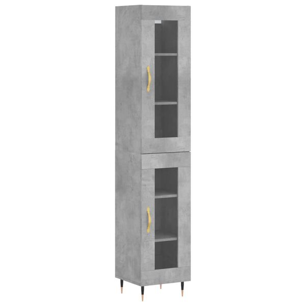 vidaXL Buffet haut Gris b&eacute;ton 34,5x34x180 cm Bois d'ing&eacute;nierie