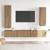 vidaXL Ensemble de meuble TV mural 4 pcs ch&ecirc;ne artisanal