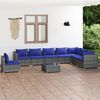 vidaXL Salon de jardin 9 pcs avec coussins R&eacute;sine tress&eacute;e Gris
