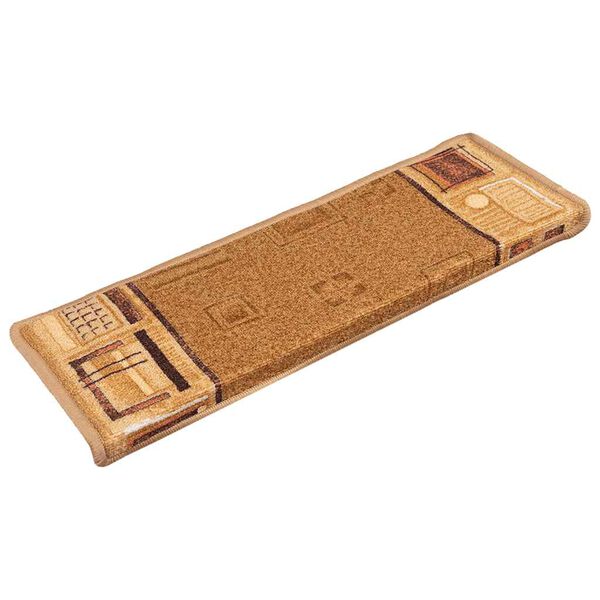 vidaXL Tapis d'escalier autoadh&eacute;sifs 5 pcs 65x21x4 cm Beige