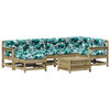 vidaXL Salon de jardin 7 pcs avec coussins bois de pin impr&eacute;gn&eacute;