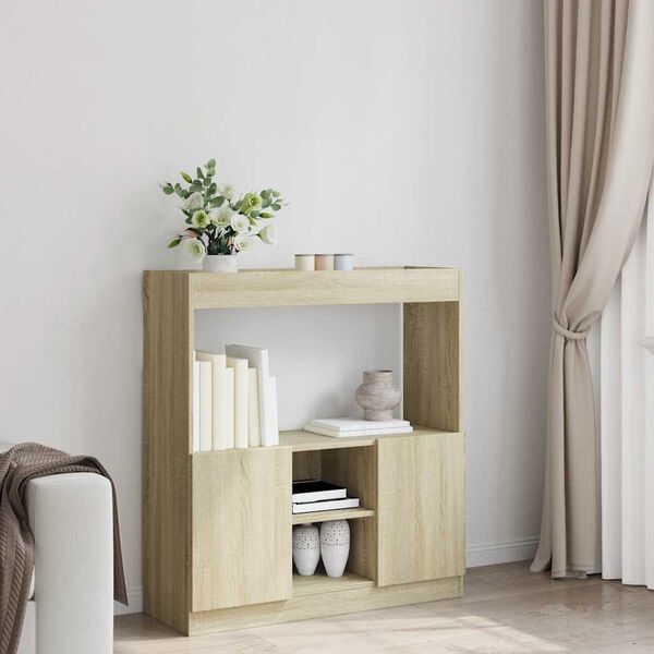 vidaXL Buffet haut chêne sonoma 92x33x100 cm bois d'ingénierie
