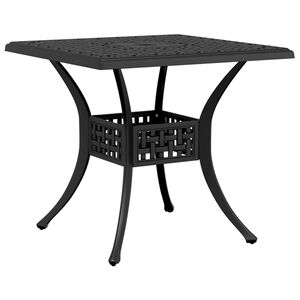 vidaXL Table de jardin noir 80x80x75 cm aluminium coul&eacute;