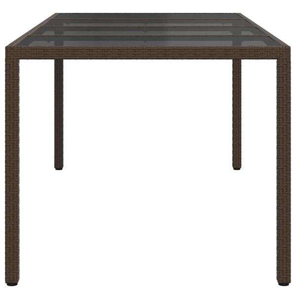 vidaXL Table de jardin pour repas Marron 190 x 90 x 75 cm Poly rotin