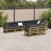 vidaXL Salon de jardin 8 pcs avec coussins bois de pin imprégné