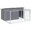 vidaXL Niche pour chien avec enclos Anthracite 197 x 194 x 110 cm Acier galvanis&eacute;