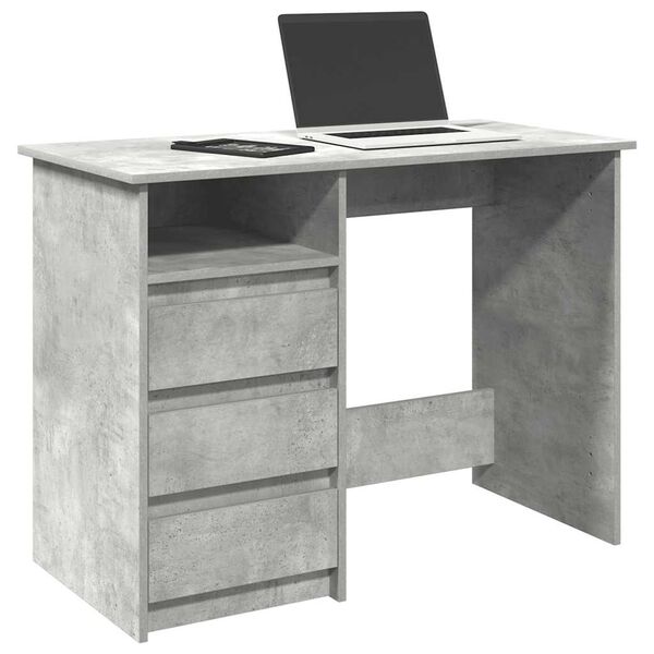 vidaXL Bureau gris béton 102x50x75 cm bois d'ingénierie