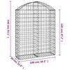 vidaXL Panier de gabions arqué 100x30x120/140 cm Fer galvanisé