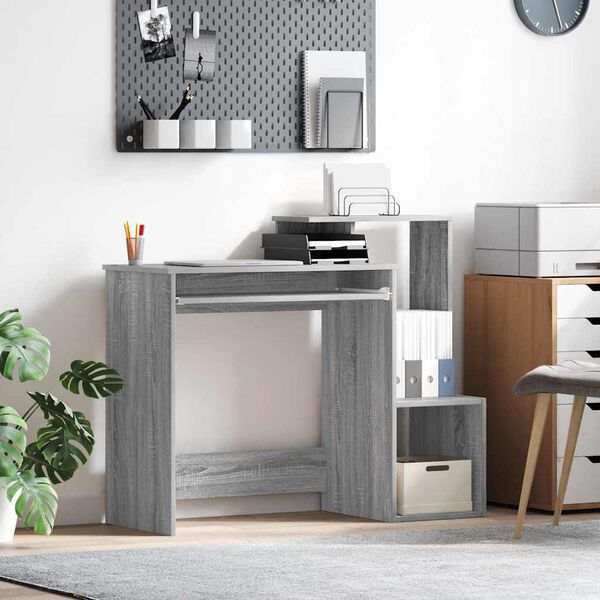 vidaXL Bureau Gris Sonoma 106 x 41 x 88.5 cm Bois d'ing&eacute;nierie