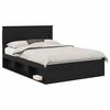 vidaXL Cadre de lit avec t&ecirc;te de lit Noir 140 x 190 cm Pin massif