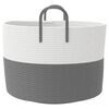 vidaXL Panier de rangement gris et blanc Ø51x33 cm coton