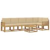 vidaXL Ensemble de canap&eacute;s d'ext&eacute;rieur 7 pc Blanc et Beige Polyester