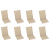 vidaXL Chaises inclinables de jardin et coussins lot de 8 Teck solide