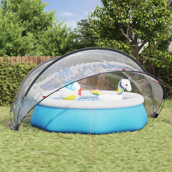 vidaXL D&ocirc;me de piscine Transparent 472 x 460 x 229 cm PVC