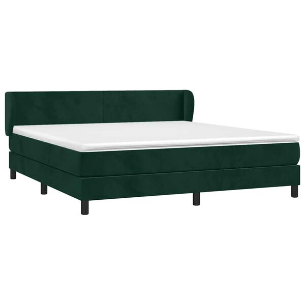 vidaXL Sommier &agrave; lattes de lit et matelas Vert fonc&eacute; 160x200cm Velours