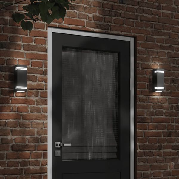 vidaXL Applique murale d'ext&eacute;rieur noir acier inoxydable