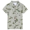 Chemise pour enfants m&eacute;lange kaki clair 128