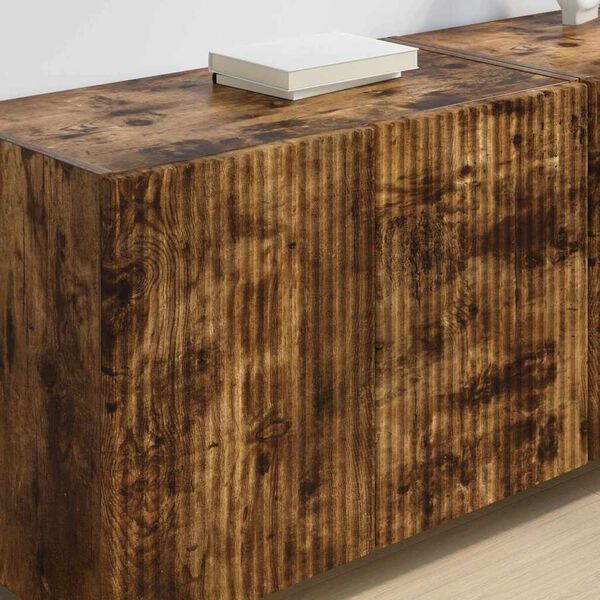 vidaXL Meuble TV mural Ch&ecirc;ne fum&eacute; 59,5 x 31 x 40 cm Bois d'ing&eacute;nierie