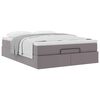VidaXL Cadre de lit ottoman avec matelas gris 140x190 cm similicuir