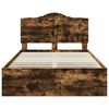 vidaXL Cadre de lit Ch&ecirc;ne fum&eacute; 135 x 190 cm Bois Ing&eacute;nierie