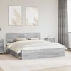 vidaXL Cadre de lit Gris Sonoma 180 x 200 cm Pin massif