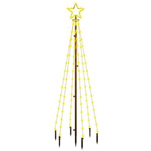 vidaXL Sapin de No&euml;l avec piquet Blanc chaud 108 LED 180 cm