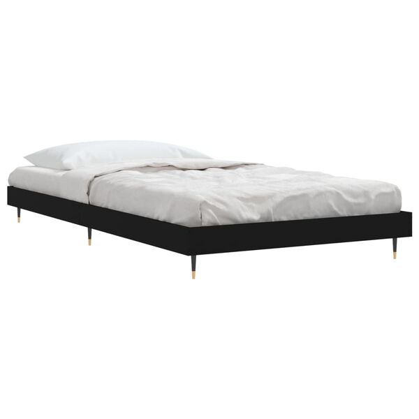 vidaXL Cadre de lit sans matelas noir 90x200 cm bois d'ing&eacute;nierie