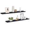 vidaXL &Eacute;tag&egrave;res &agrave; rebord pour cadre photo 2 pcs Noir 80x9x3 cm MDF
