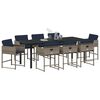 vidaXL Ensemble de salle &agrave; manger pour jardin 9 pcs Gris polyrotin