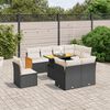 vidaXL Salon de jardin 9 pcs avec coussins noir r&eacute;sine tress&eacute;e
