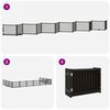 vidaXL Barri&egrave;re pour chien porte pliable 12panneaux noir bois peuplier
